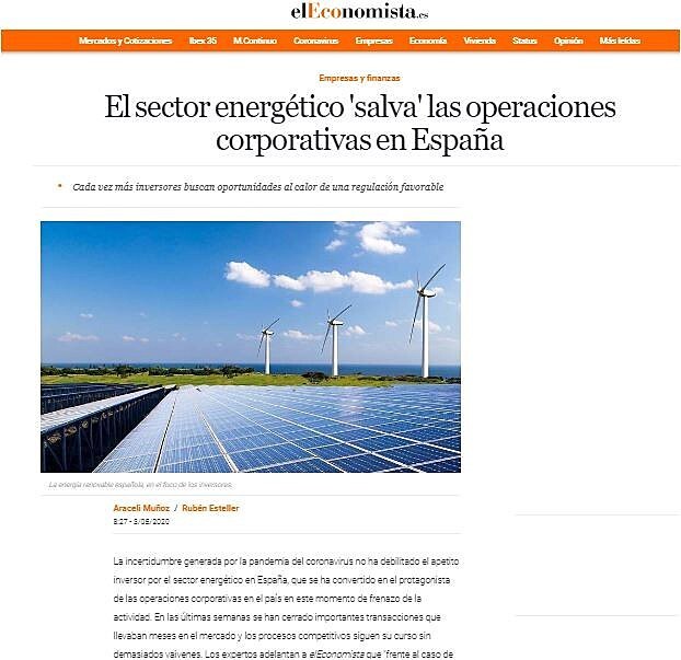El sector energtico 'salva' las operaciones corporativas en Espaa